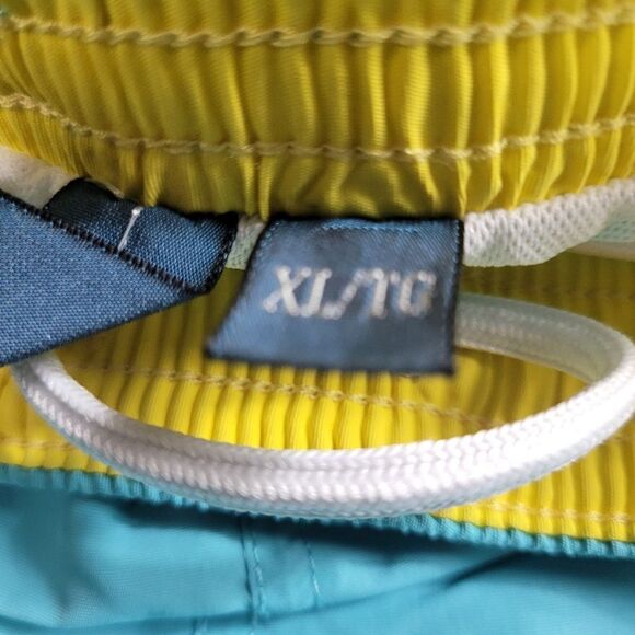 Polo Ralph Lauren Blue Yellow Pony Swim Trunks Mens Size XL Short - Picture 10 of 10